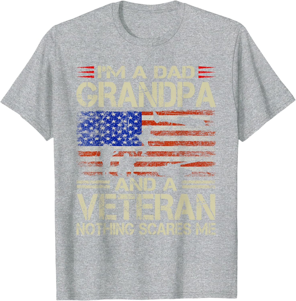 Veteran Rero Vintage Dad Papa Grandpa Gifts Shop Fathers Day Gift Grandpa Gift Dad Grandpa And Veteran T-Shirt - Heather Grey