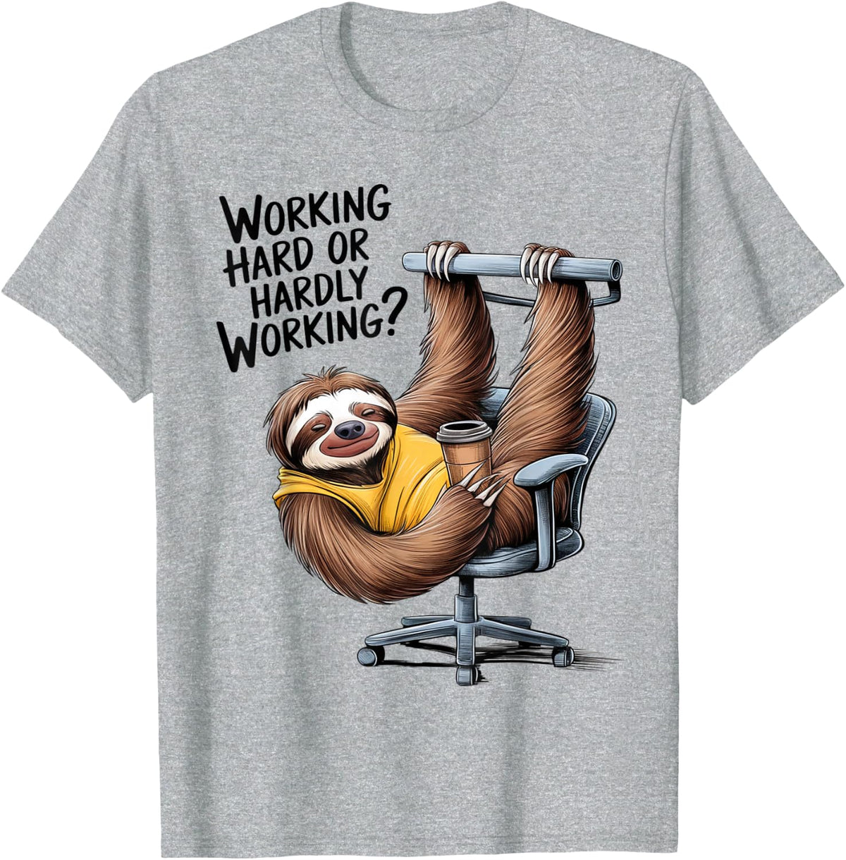 Graphic Tees Sloth Gifts Funny Sloth Bear Animal Humor Meme T-Shirt - Heather Grey