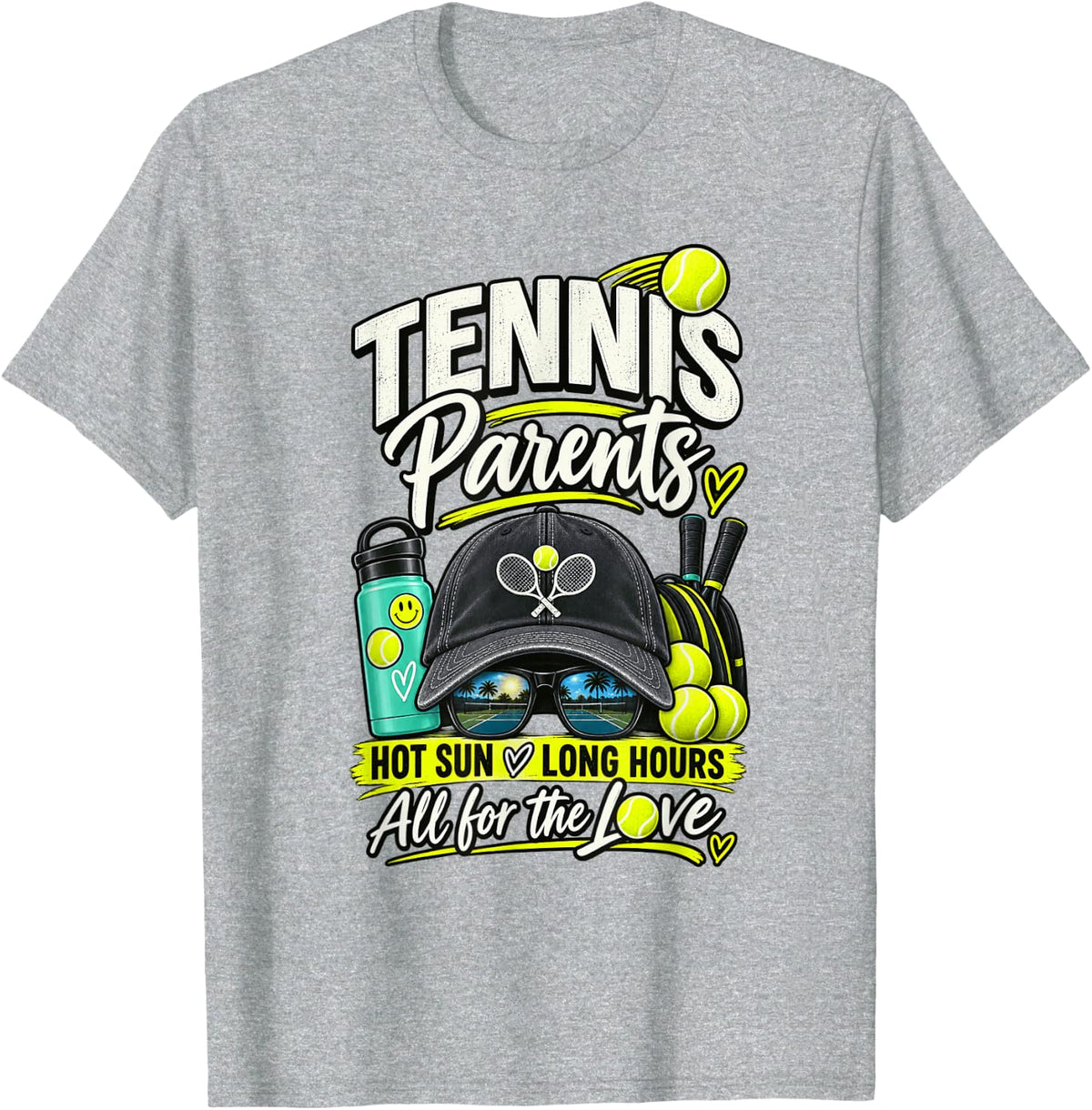 Tennis Parents All for the Love Tennis T-Shirt - Heather Grey