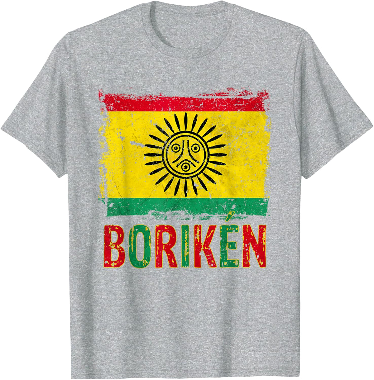 Taino Nation Flag Boriken Borinquen Native American Arawak T-Shirt - Heather Grey
