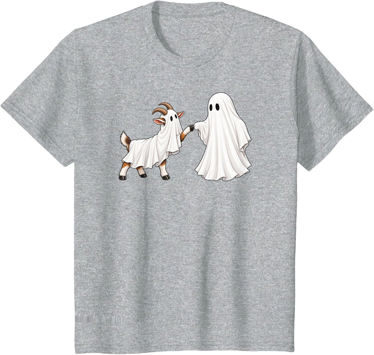 Cute Ghost Goat Halloween Costume T-Shirt - Heather Grey