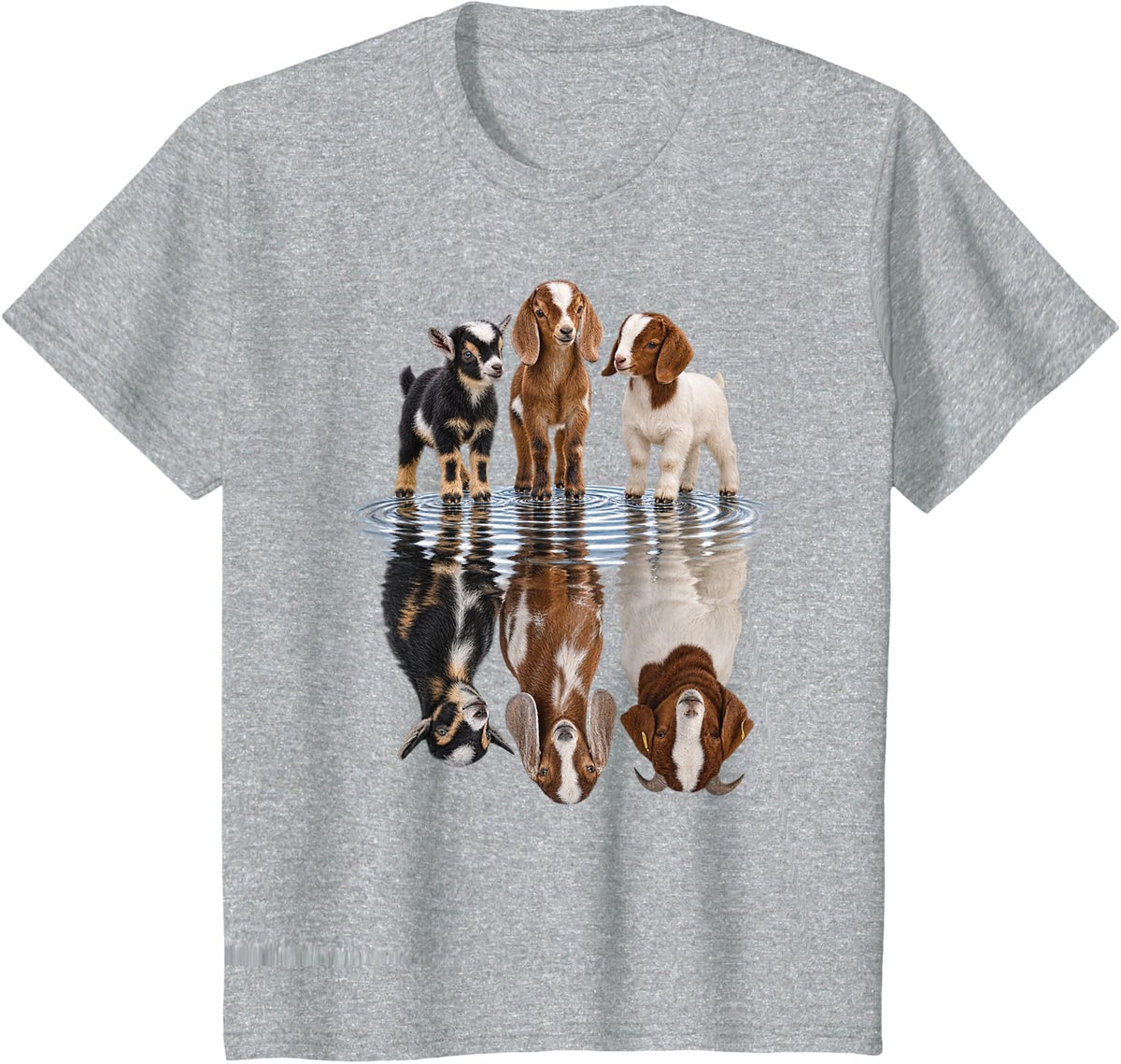Cute Goats Water T-Shirt - Heather Grey